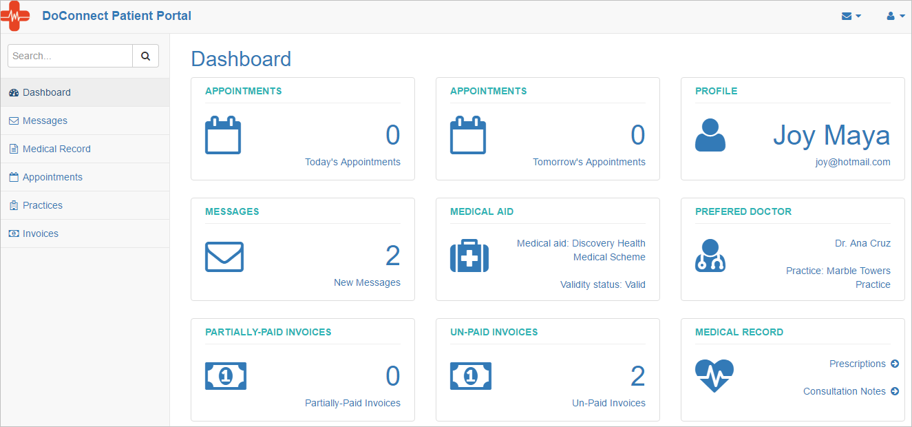Dashboard Page